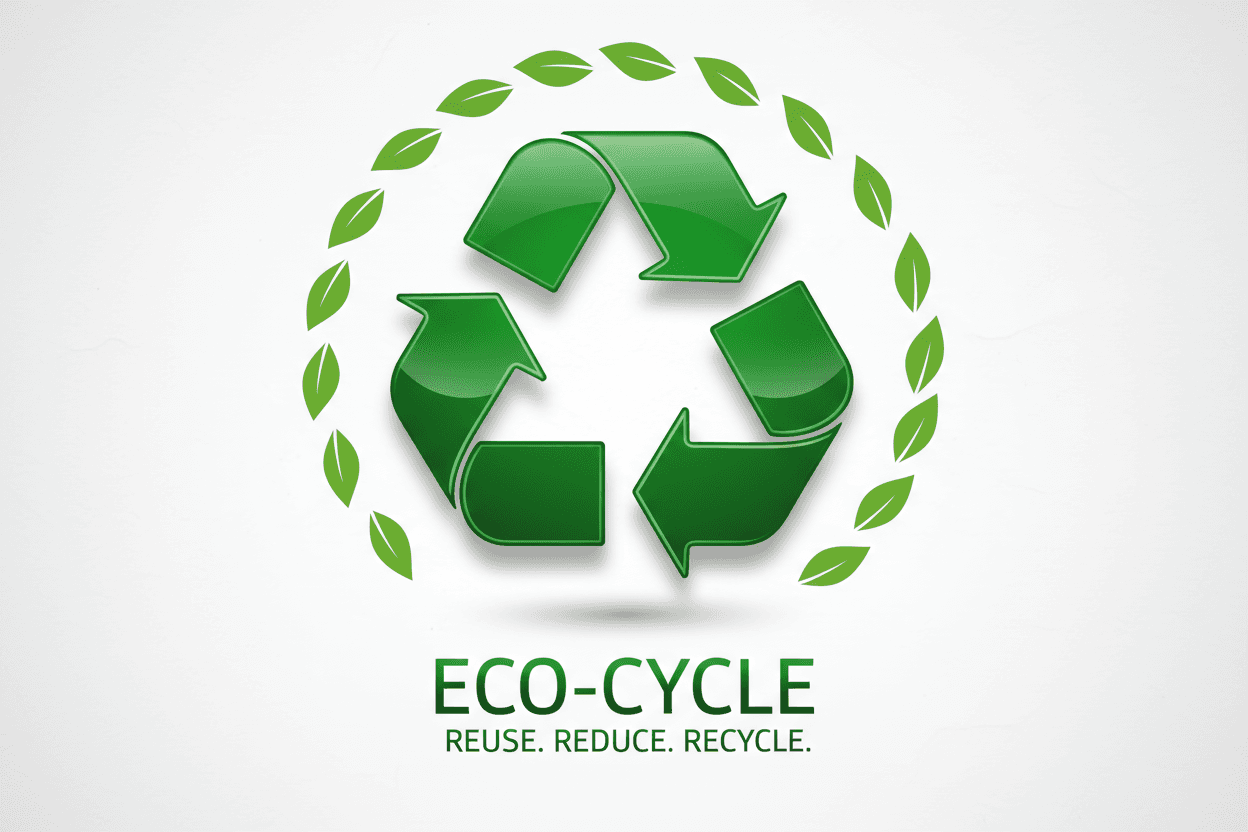 재활용을 상징하는 밝은 녹색 뫼비우스 고리 픽토그램.