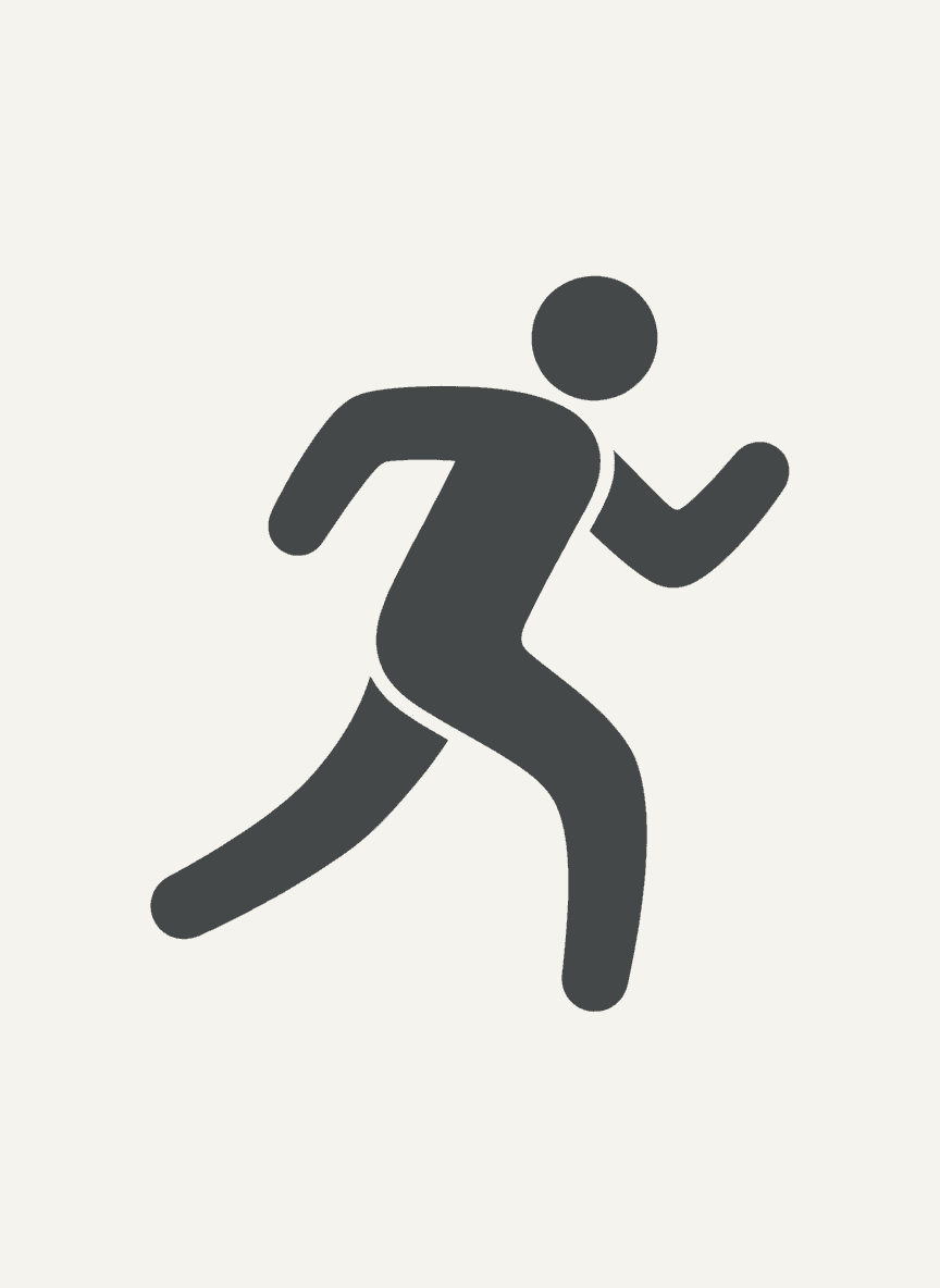 달리는 사람을 표현한 미니멀리스트 픽토그램.