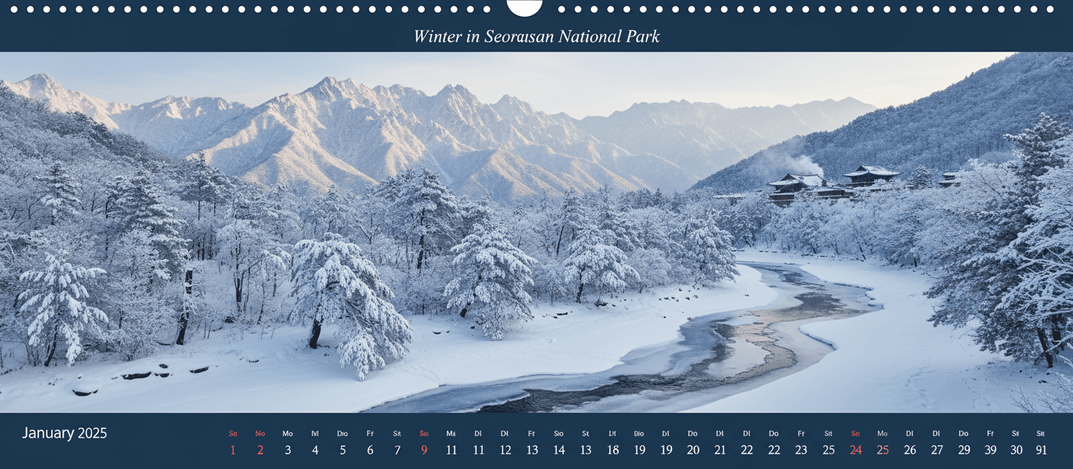 한국의 뚜렷한 사계절의 아름다움을 담은 2025년 달력.