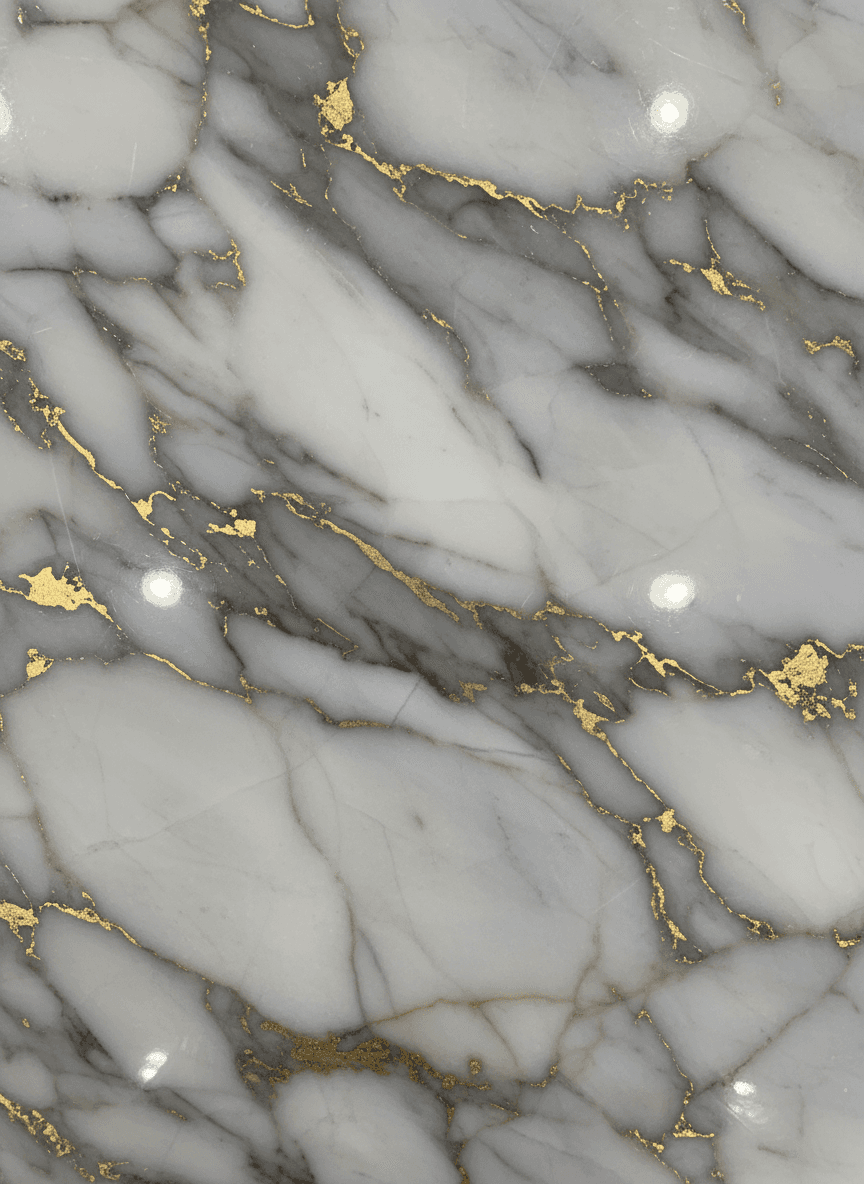 화이트, 그레이, 골드 패턴이 섞인 고급스러운 대리석 소용돌이 4K 배경화면.