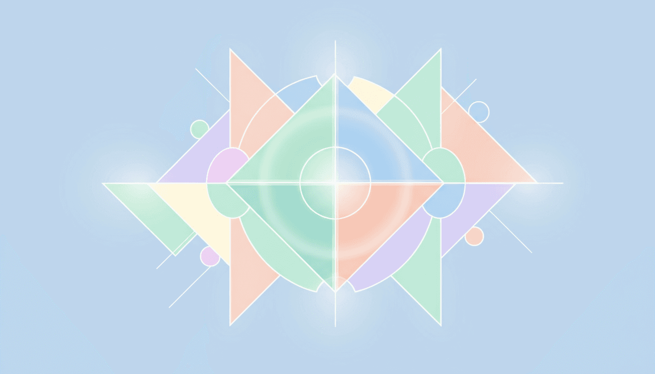 파스텔 색상의 현대적인 추상 기하학적 패턴, 깔끔한 PPT 배경.