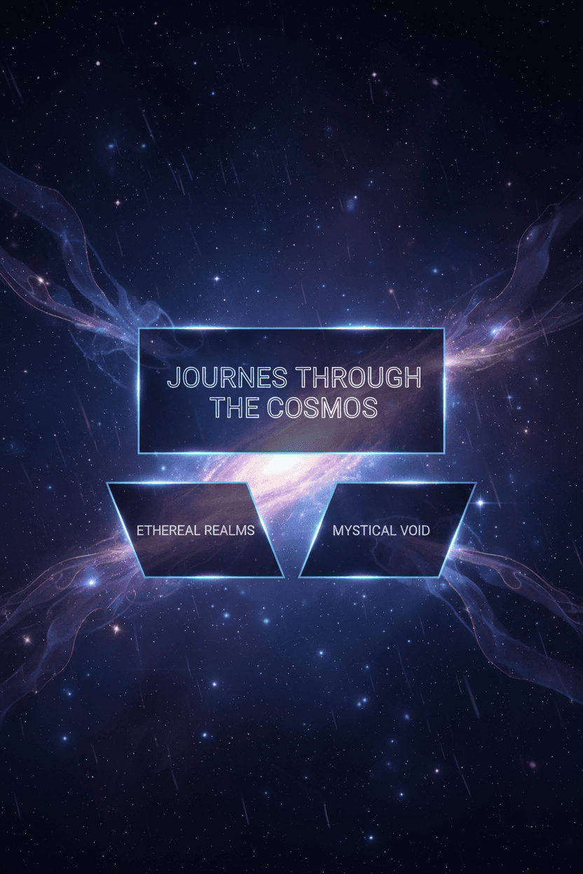 심해 우주 사진과 에테르 은하 일러스트가 있는 우주 테마 PPT 템플릿