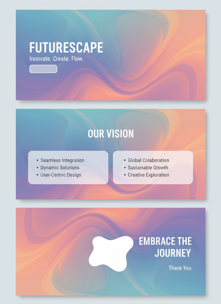 매끄러운 다색 전환과 현대적인 서체를 가진 추상 그라디언트 PPT 템플릿