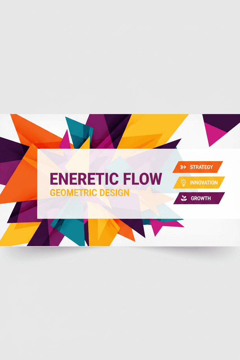 역동적인 생생한 기하학적 삼각형 모양이 서로 맞물린 PPT 템플릿.