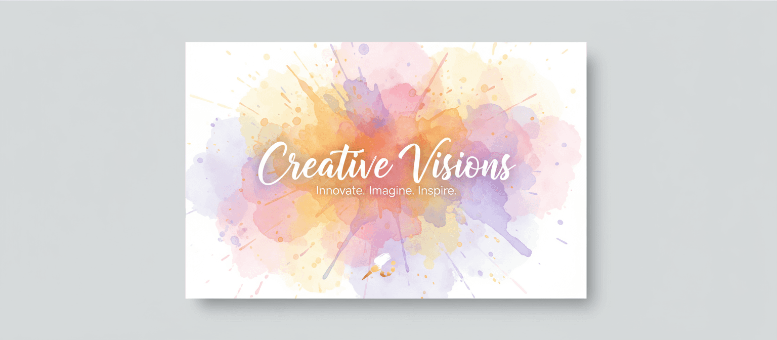 생생한 파스텔 수채화 물감 효과가 있는 창의적인 PPT 표지.