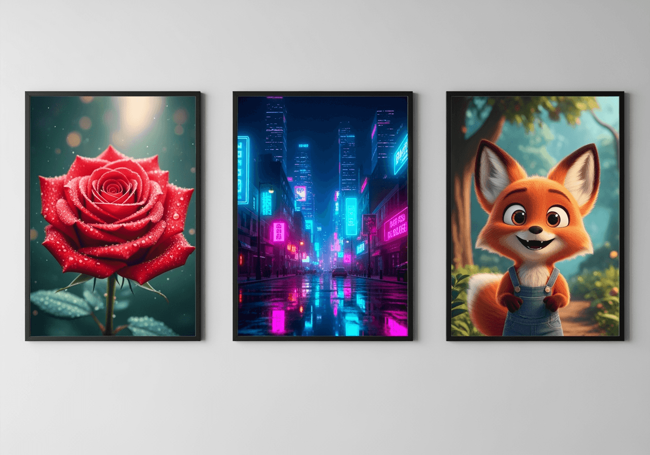 A montage of diverse, high-quality video scenes showcasing different AI-generated styles: photorealism, sci-fi, and animation.