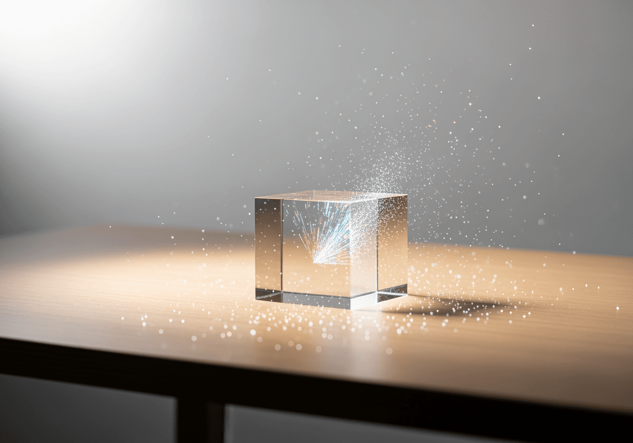 Prisma, das Licht bricht und hochwertige Videokonvertierung und -verbesserung symbolisiert