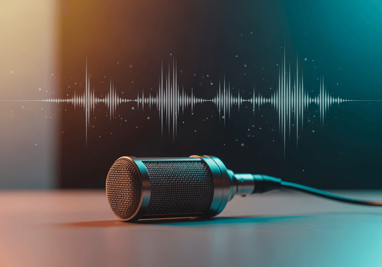 디지털 음파가 있는 전문 스튜디오 마이크