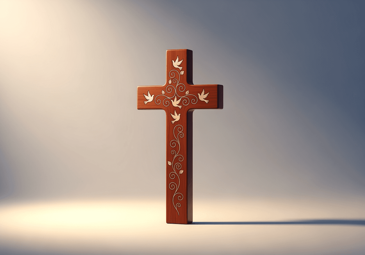 Image de croix élégante et simple générée par IA.