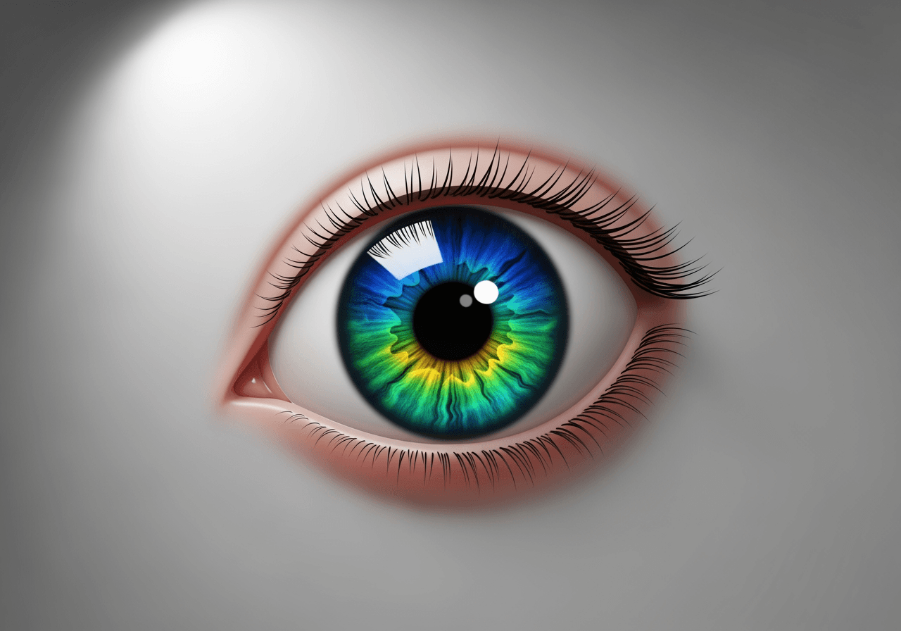 Immagine ravvicinata di un occhio per cartoni animati vibrante ed espressivo