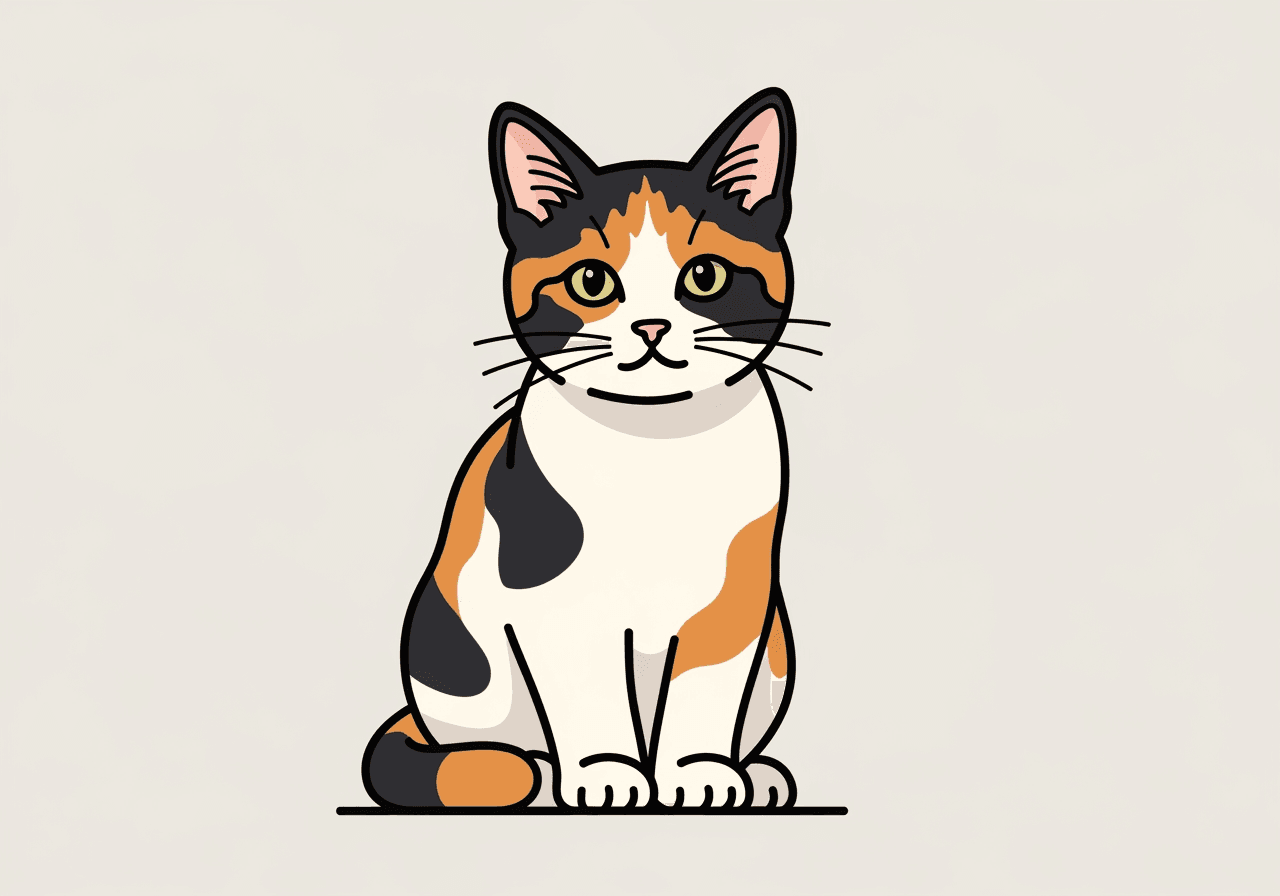 可爱的三花猫剪贴画缩略图