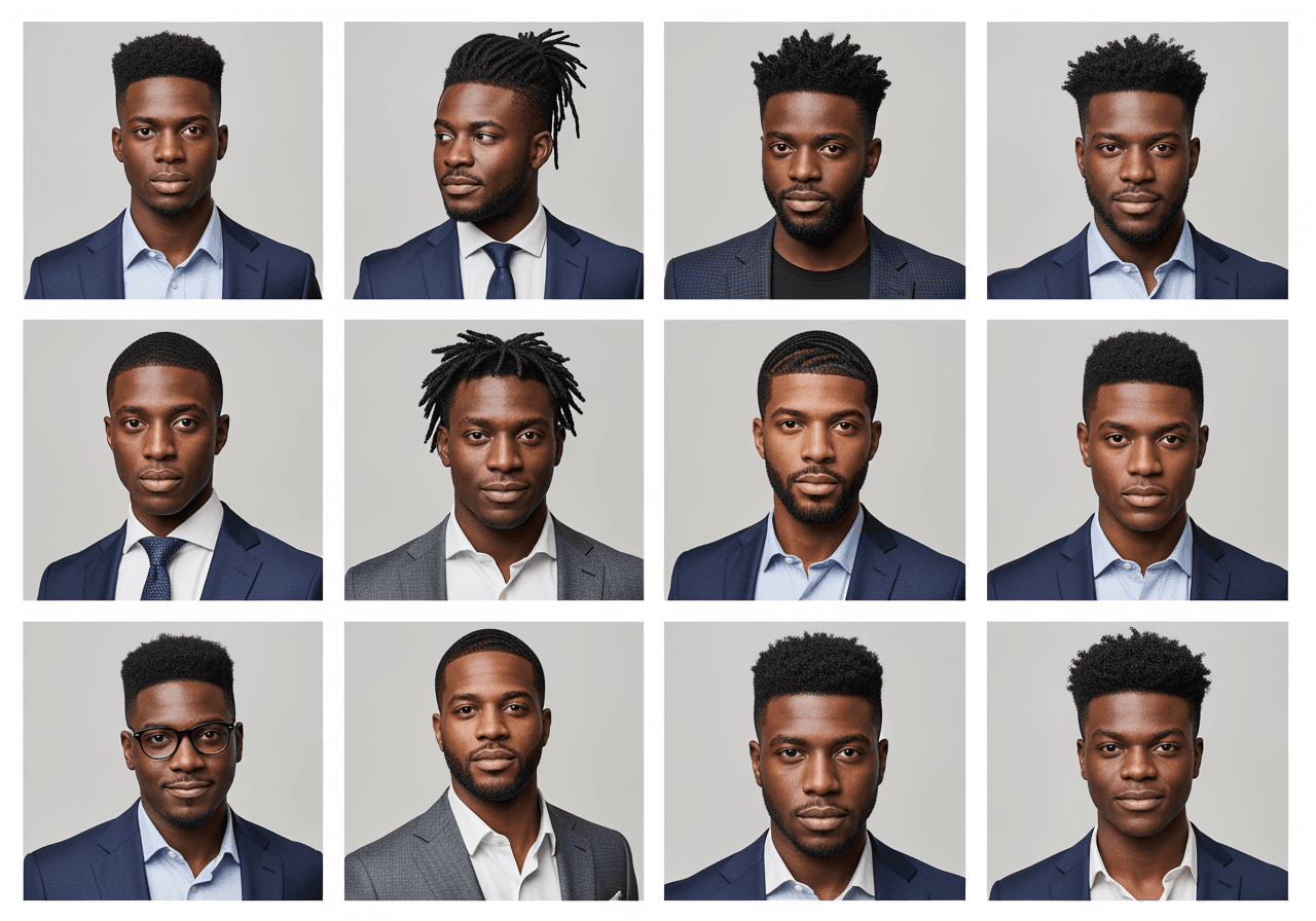 다양한 흑인 남성 AI 생성 이미지 갤러리