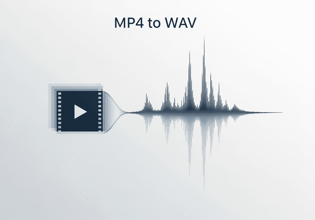 Gráfico abstracto que representa la conversión de MP4 a WAV