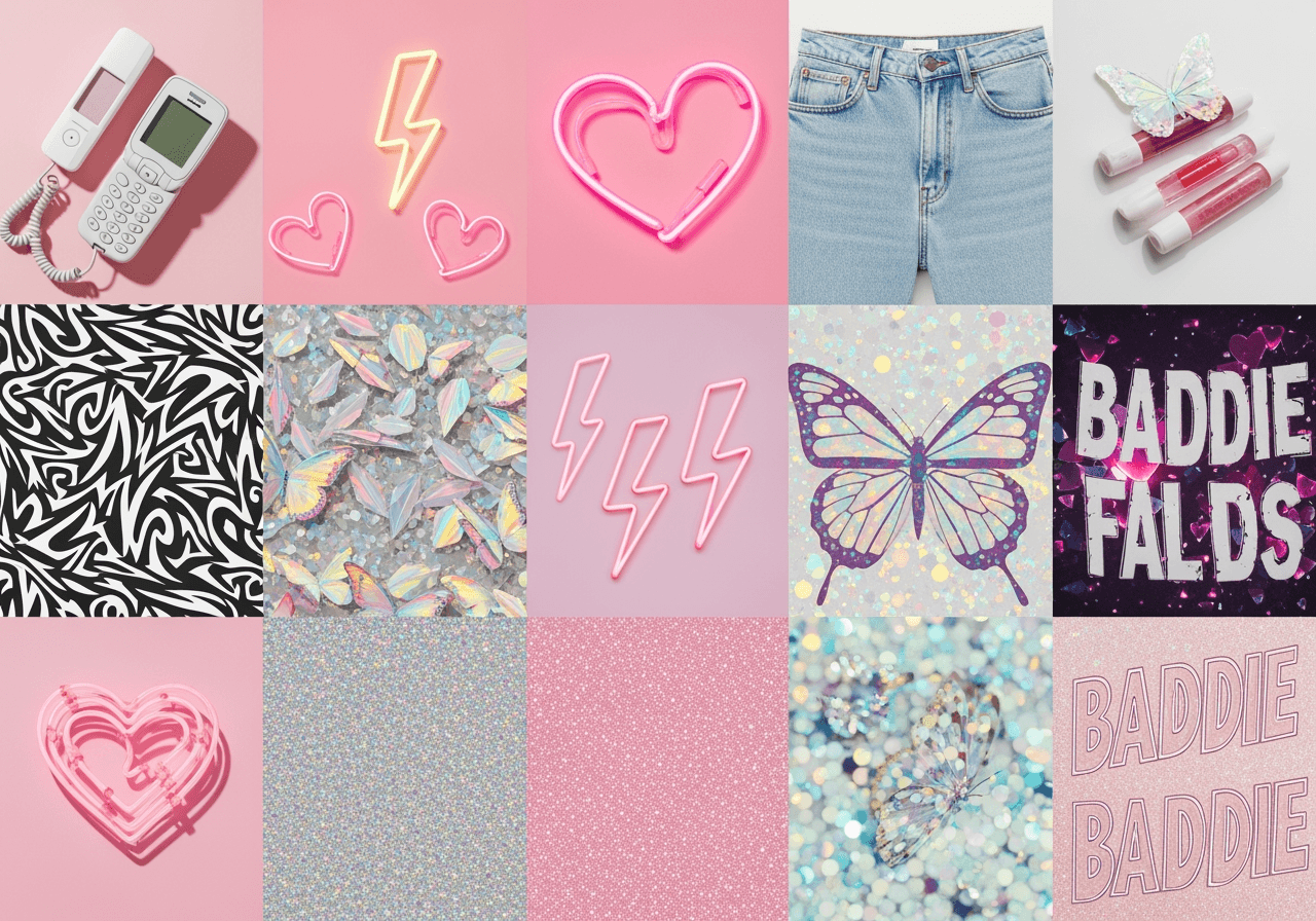 Collage of diverse Baddie style wallpapers