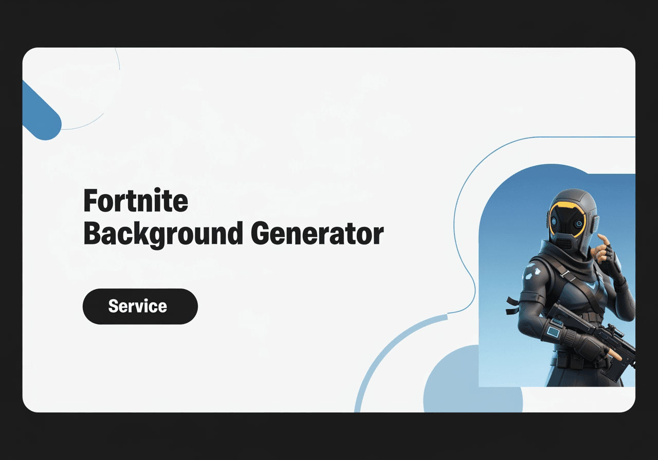 Un'immagine visivamente accattivante e di alta qualità in formato 4:3 che rappresenta un servizio di 'Generatore di Sfondi di Fortnite'. L'immagine dovrebbe presentare un design moderno e minimalista con elementi che suggeriscono gaming futuristico e personalizzazione. Linee pulite, una palette di colori sofisticata e qualità fotografica professionale sono fondamentali. Si possono utilizzare forme astratte o sottili accenni di ambienti di gioco stilizzati, ma evitare personaggi o loghi espliciti del gioco.