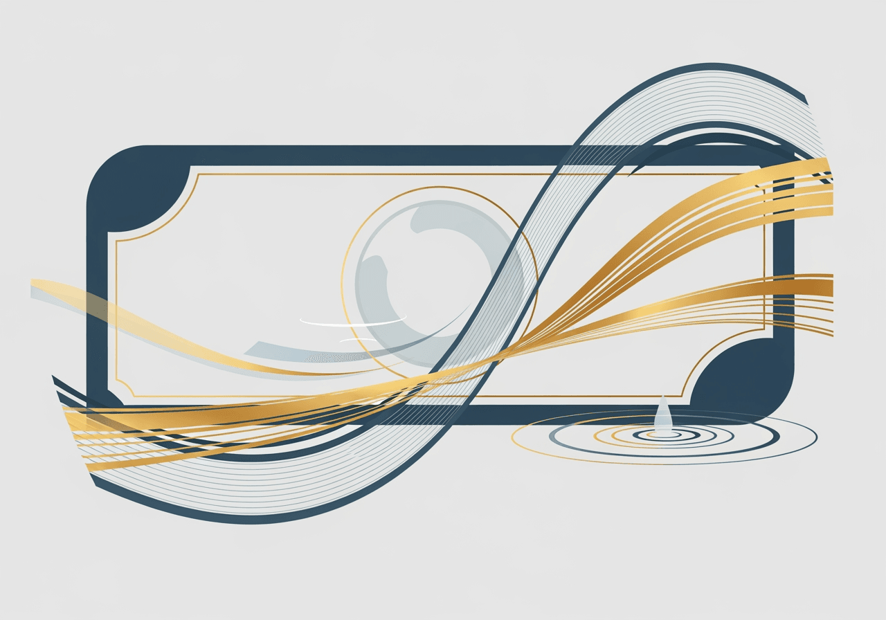 Design minimaliste représentant la création de GIF d'argent avec des lignes abstraites