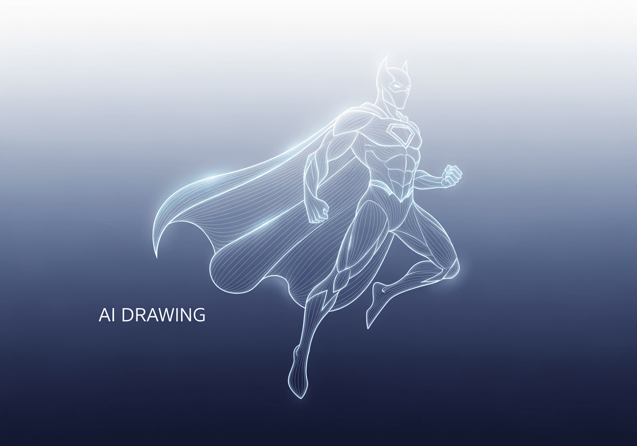 AI 그림 기술을 상징하는 미니멀리스트 그래픽