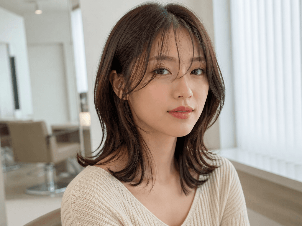 중단발 허쉬컷 헤어스타일
