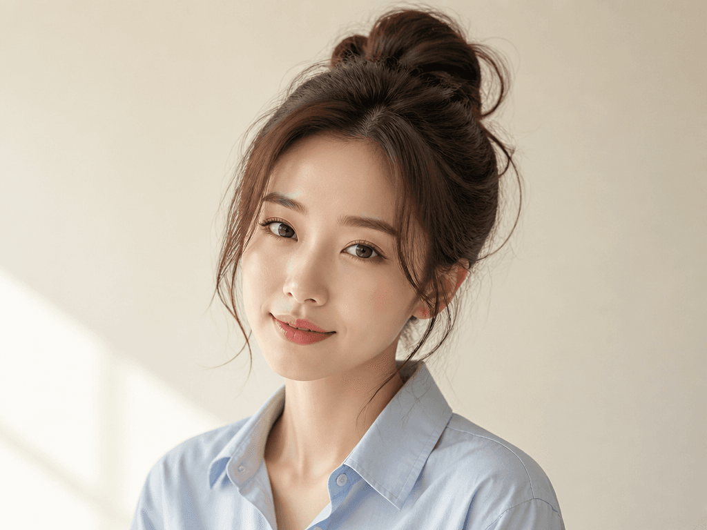 똥머리 헤어스타일