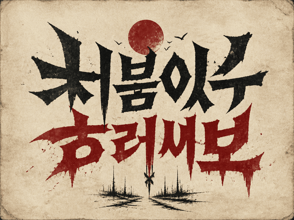 무서운 글씨체 디자인