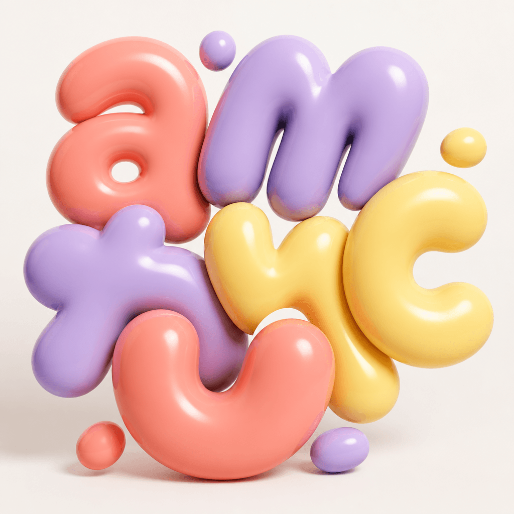 3D 입체 글자 일러스트