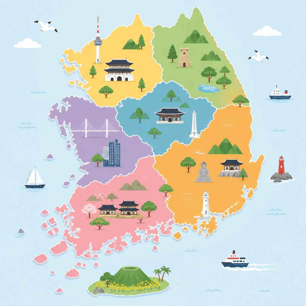 대한민국 지도 일러스트