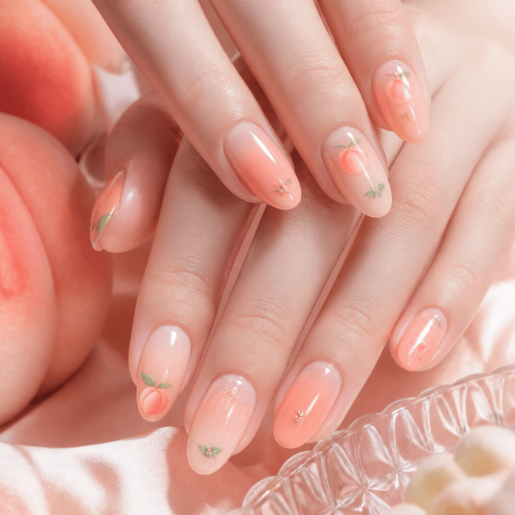 복숭아 테마 네일아트 디자인