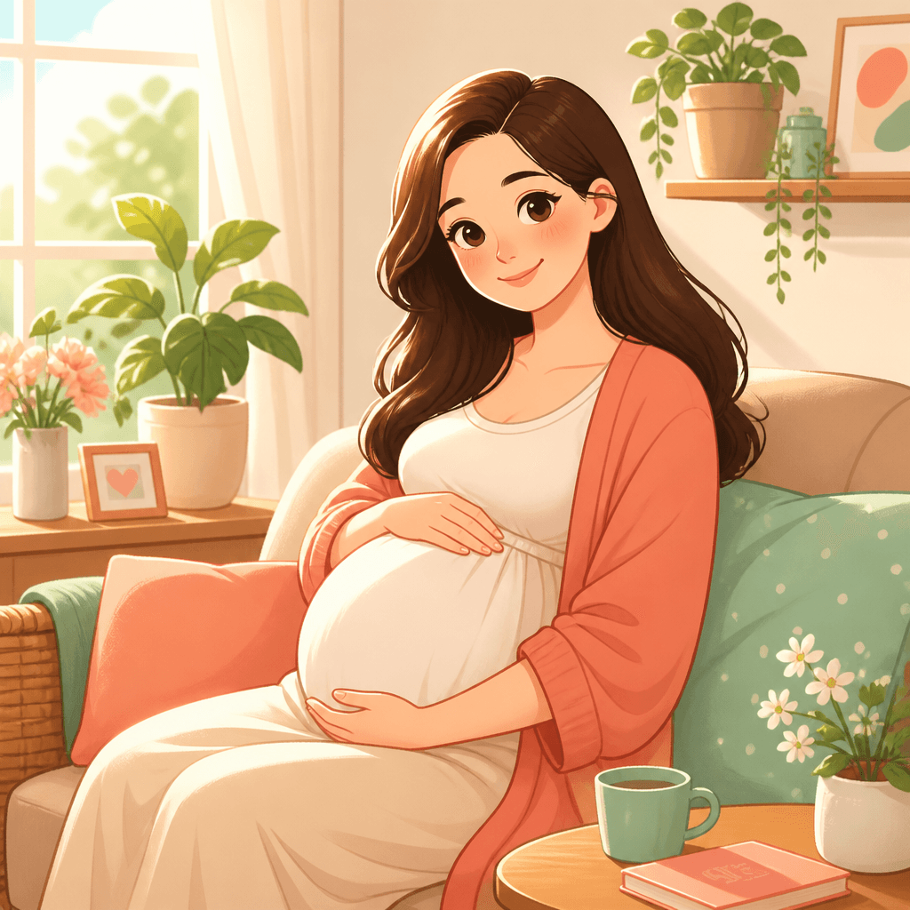 임신부 만화 일러스트