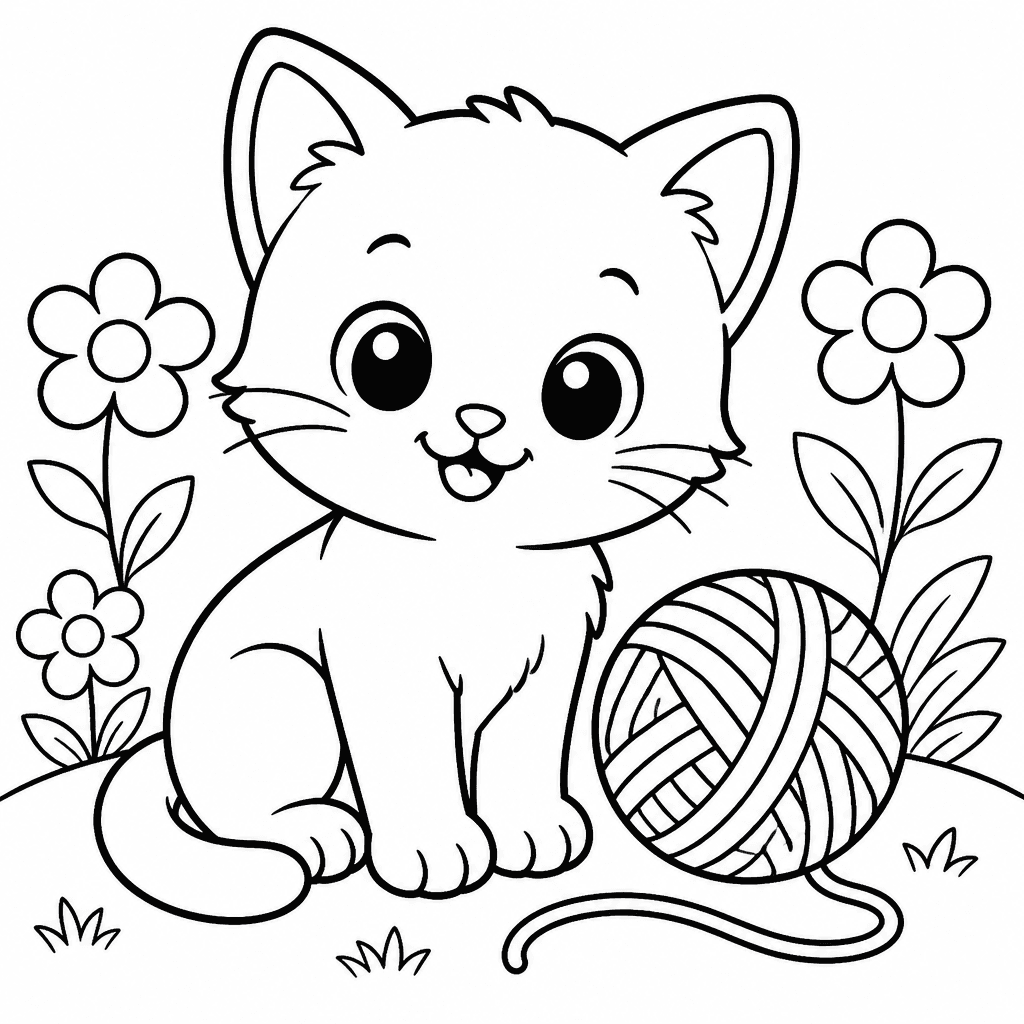 귀여운 아기 고양이 색칠공부