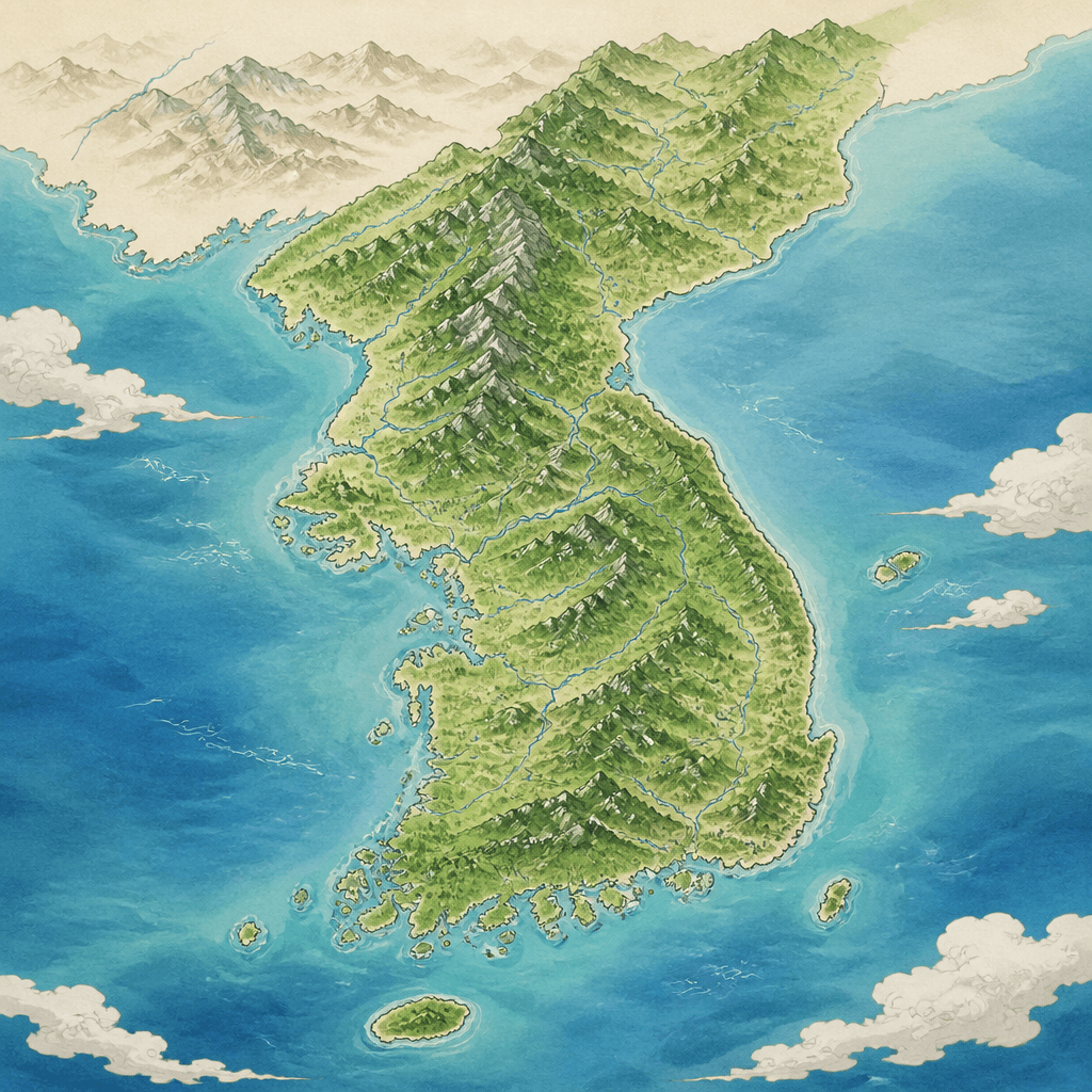 한반도 지도 일러스트