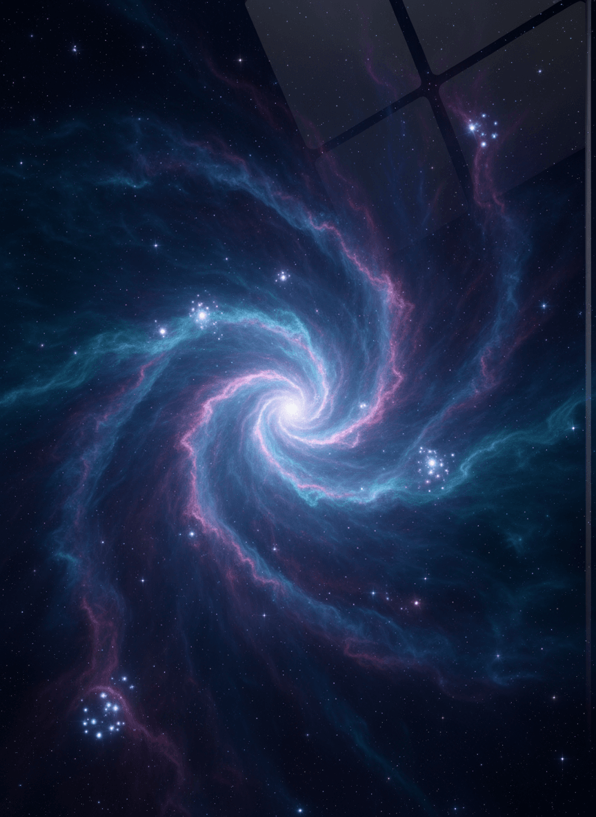 깊고 푸른 보라색의 환상적인 우주 성운, 영적인 아이폰 배경화면입니다.