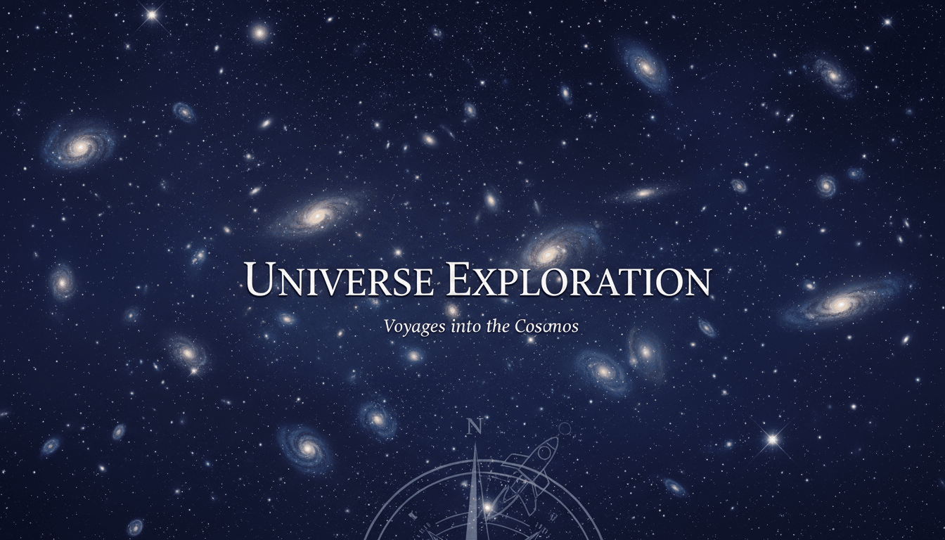 짙은 남색 성운과 먼 은하계, 반짝이는 별이 있는 우주 PPT 표지.