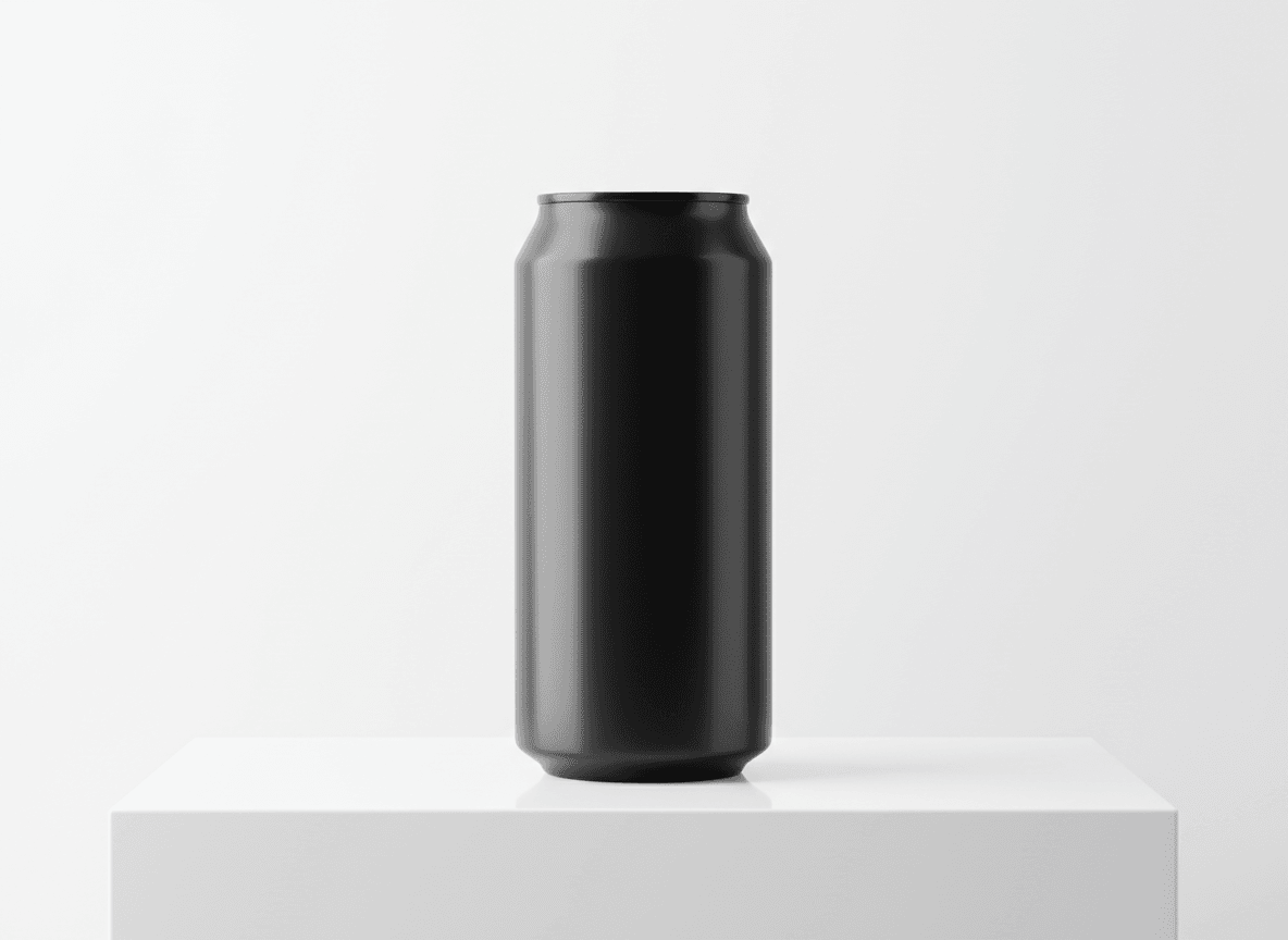 매끈하고 검은색의 빈 알루미늄 캔 목업.