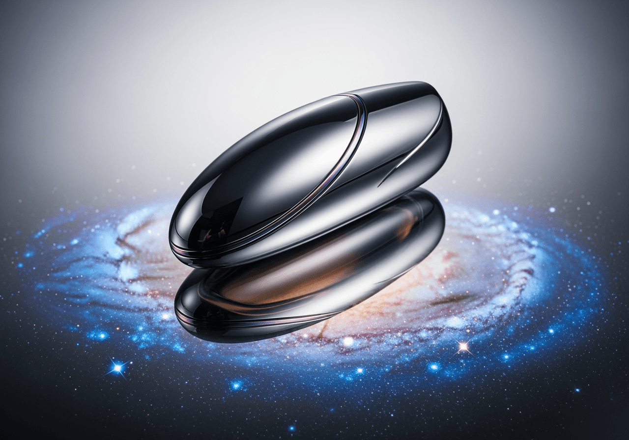 A photorealistic and creative product advertisement image of a perfume bottle generated by AI.