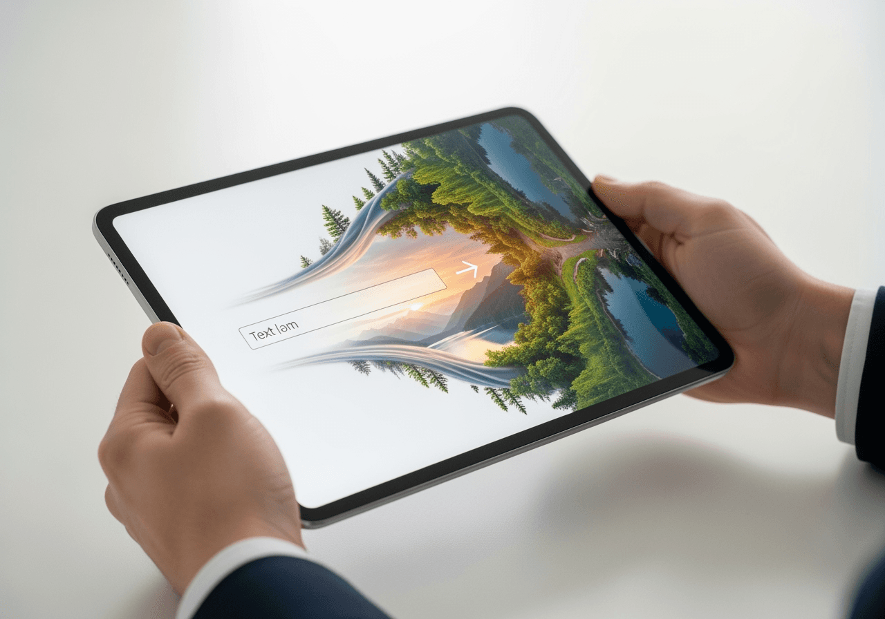 A person easily creating a video from text on a tablet, showing the simple AI generation process.