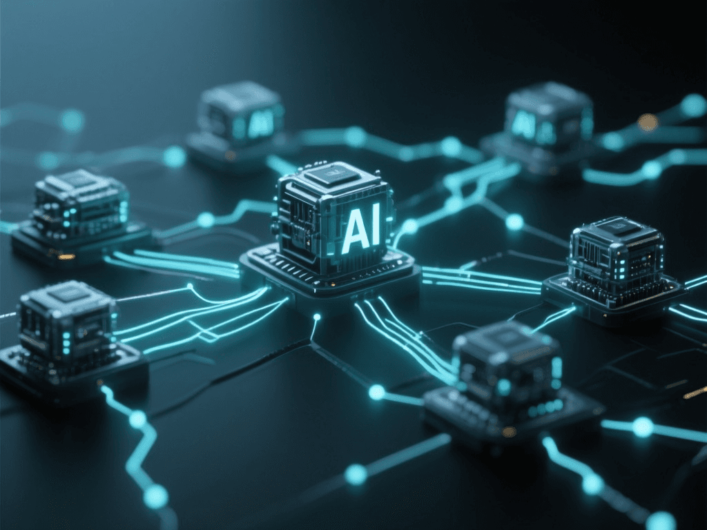 An abstract, glowing neural network on a dark background, symbolizing the collection of advanced AI models for video generation.