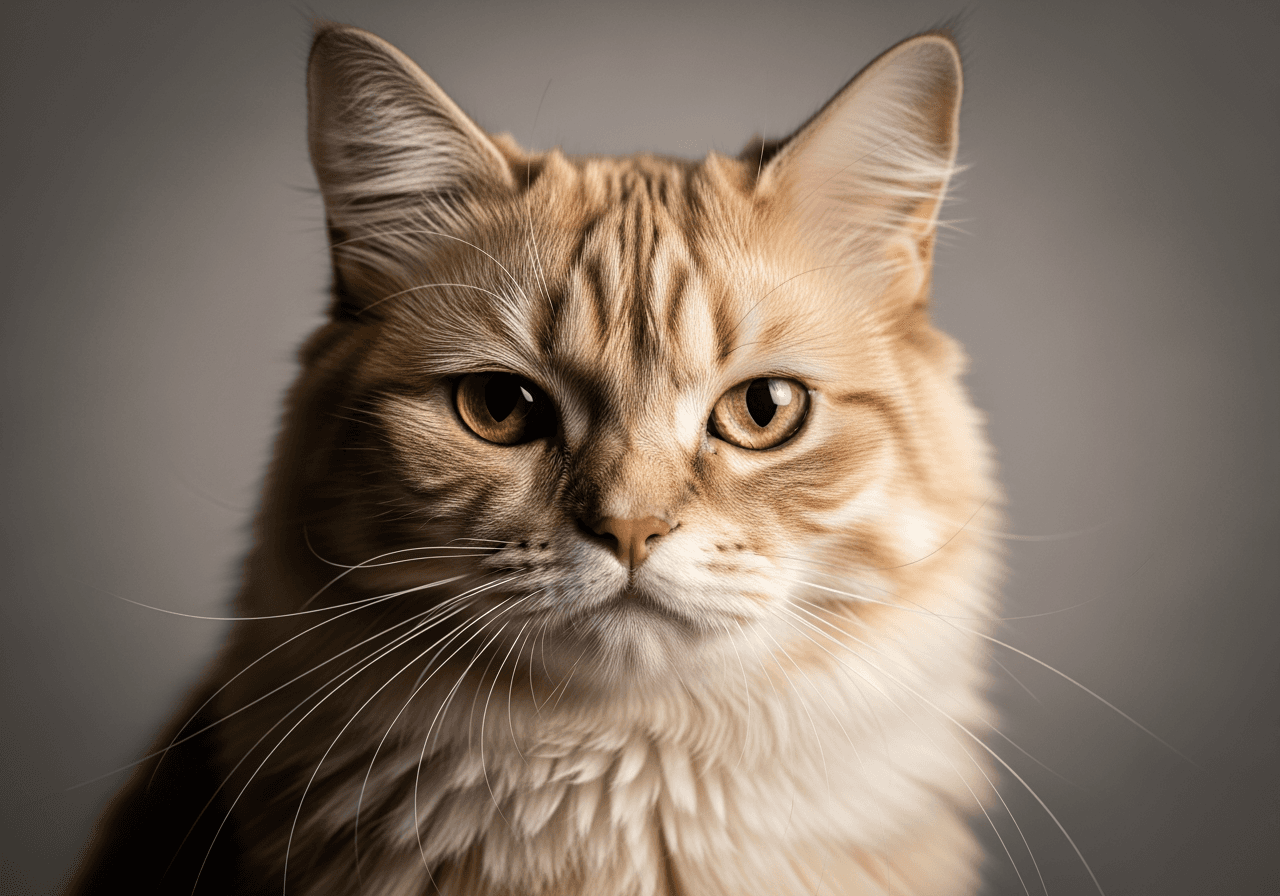 代表高质量迷因制作的猫咪戏剧性工作室肖像