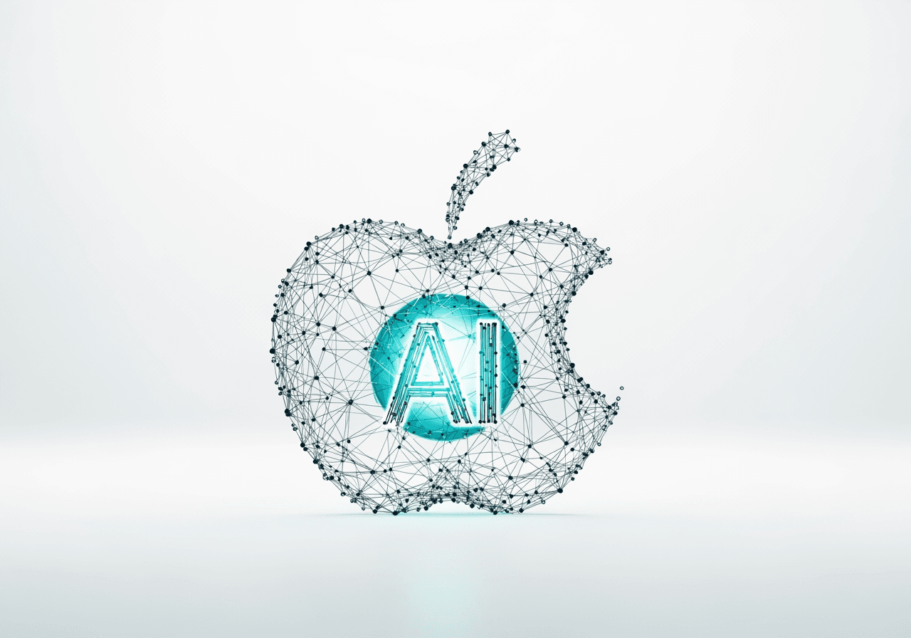 Icona astratta di uno strumento IA per il disegno di mele