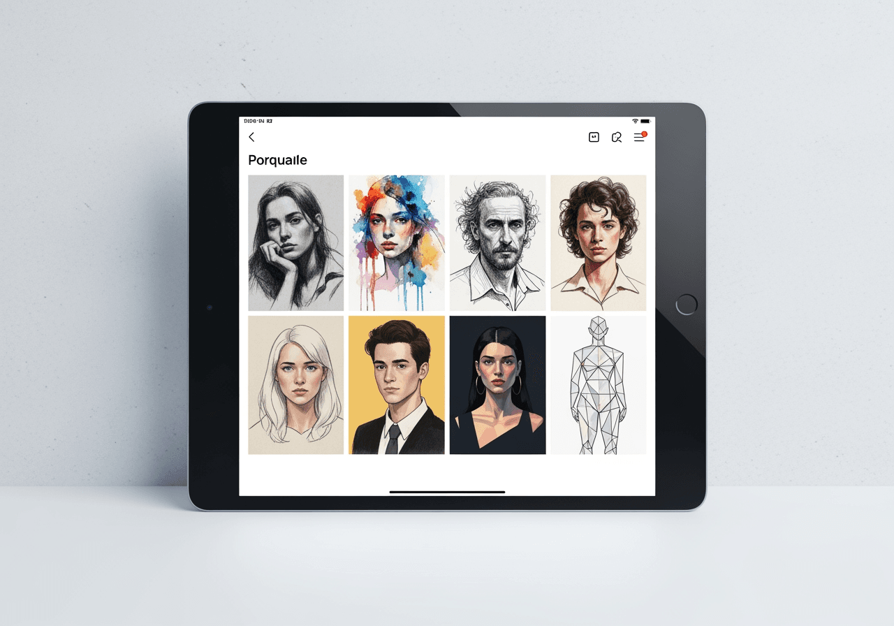 Interfaccia del generatore di disegni di persone AI