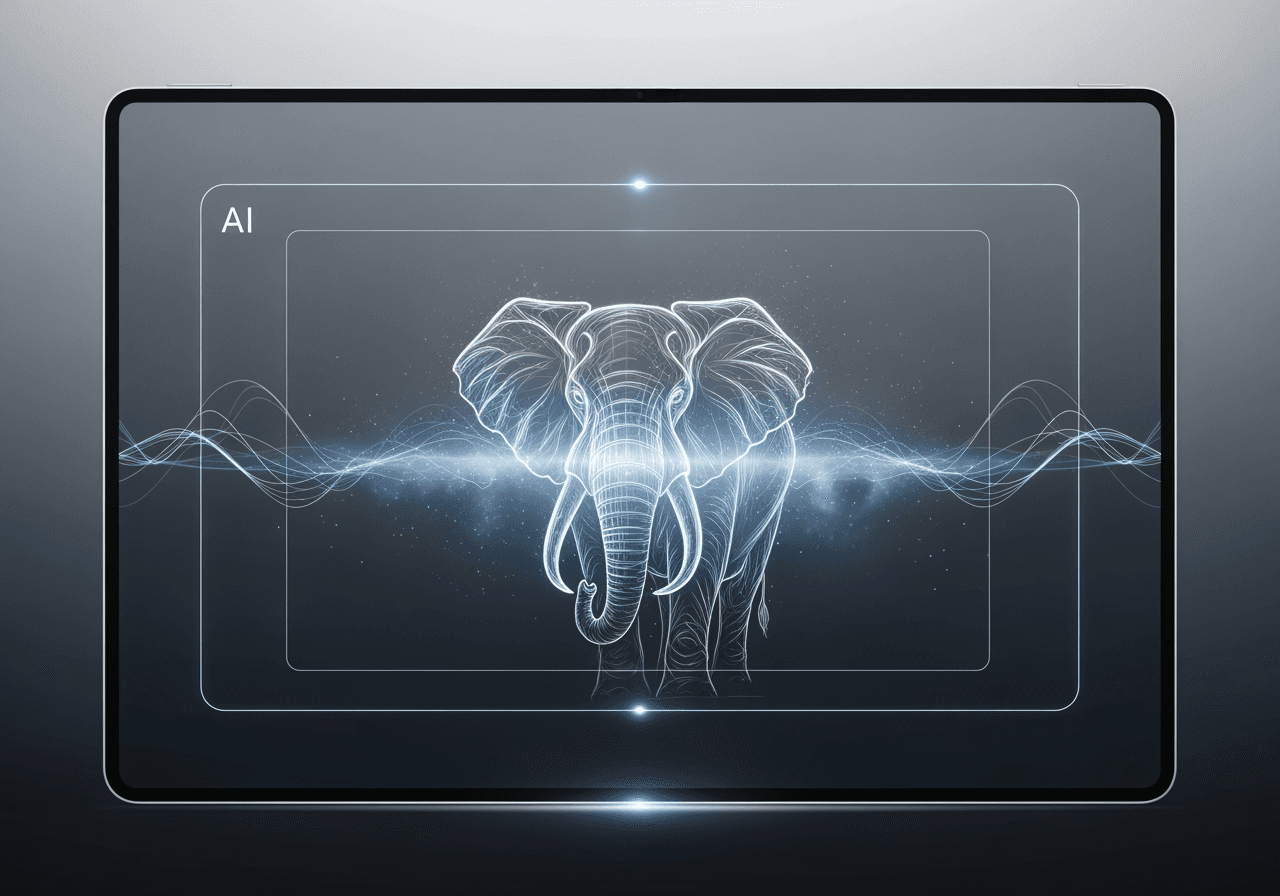 Interfaccia di generazione di disegni di elefanti con IA