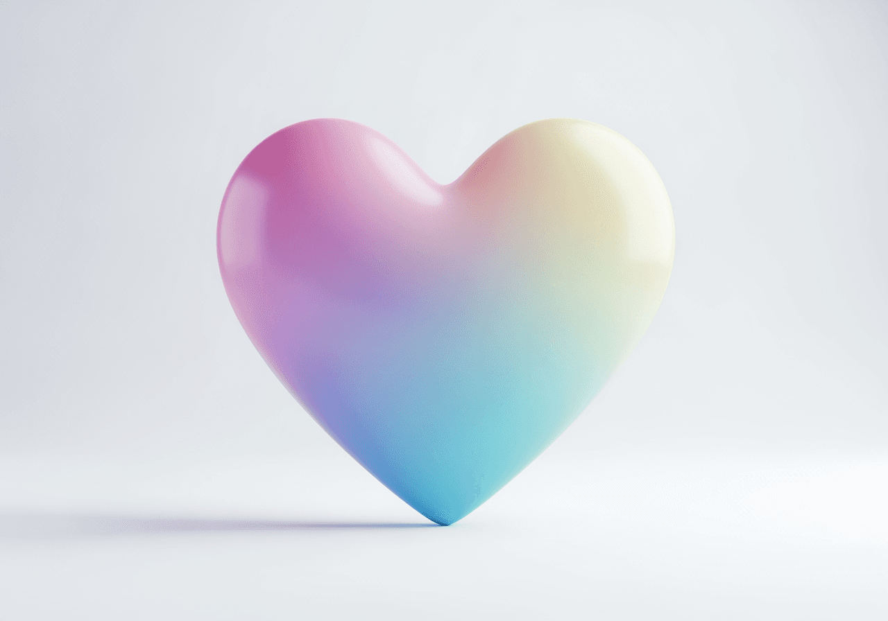 감성적인 파스텔톤 하트 디자인 배경
