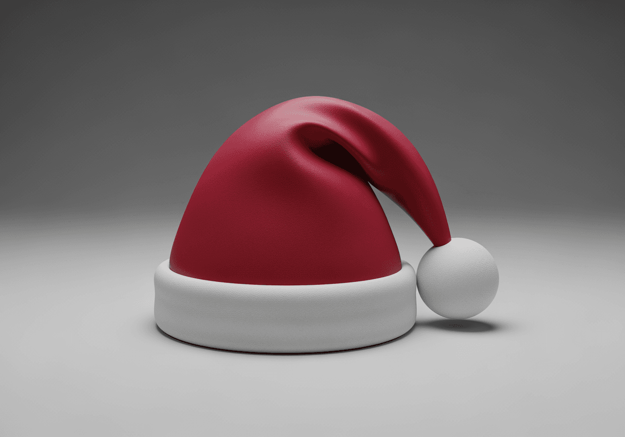 Minimalistische Weihnachtsmütze in 3D-Rendering