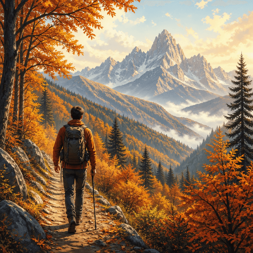 Hiking Illustration