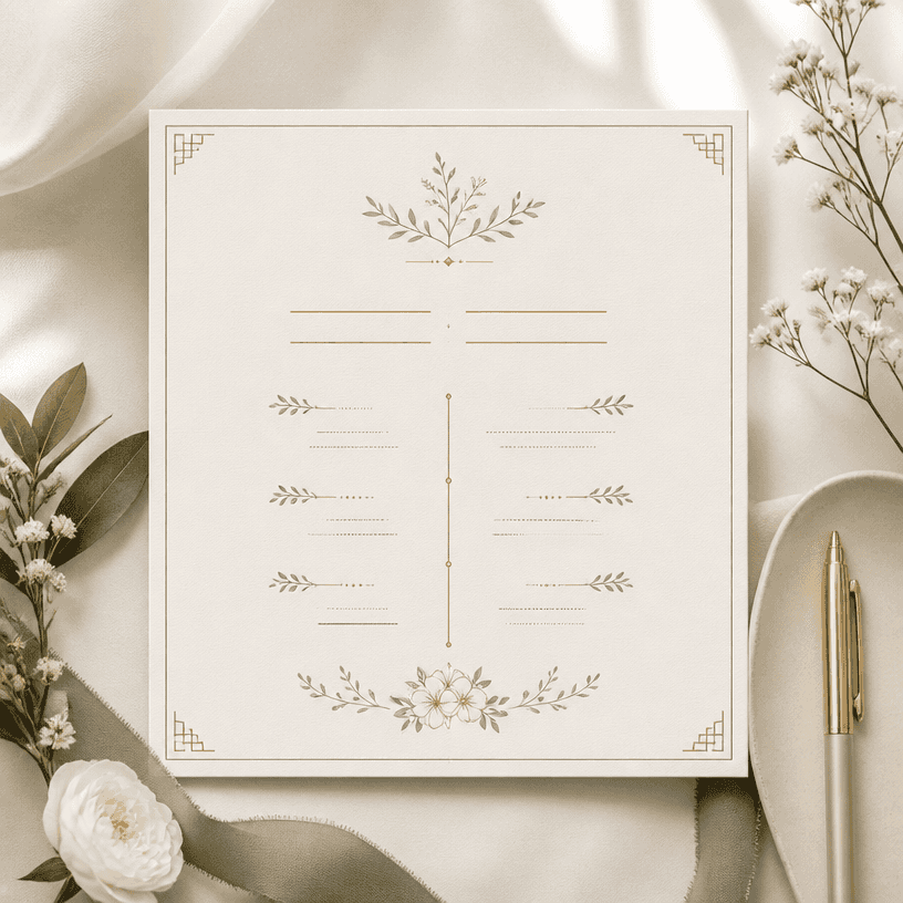 Wedding Program Card