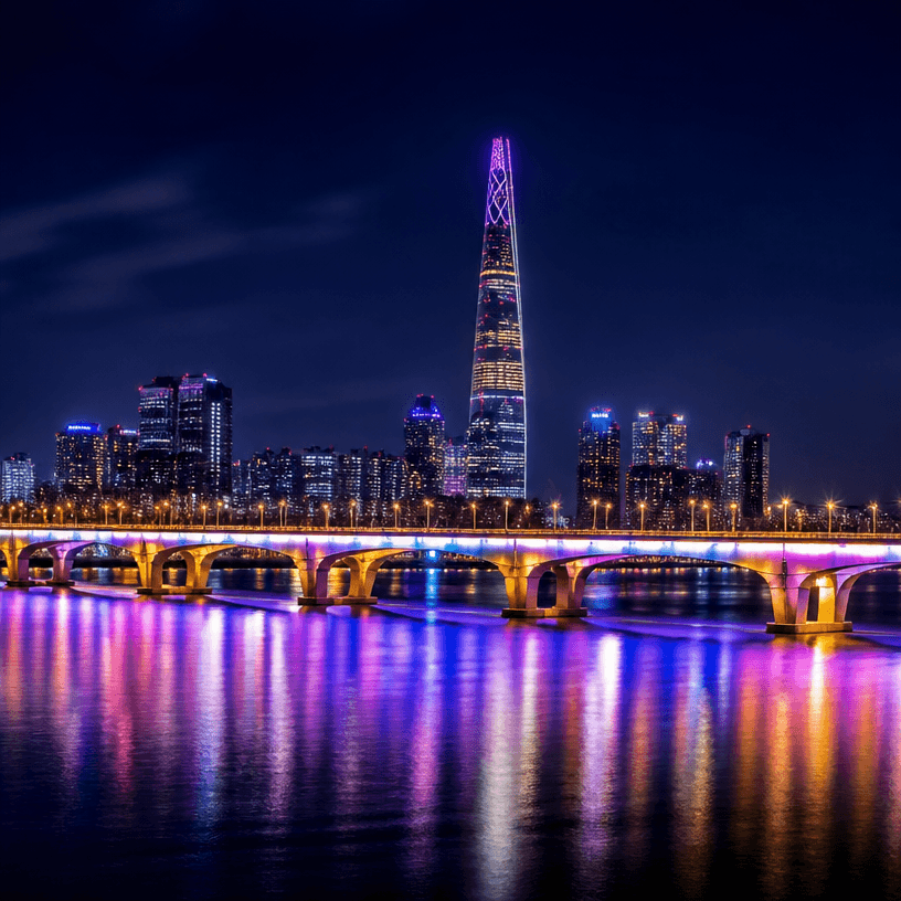 Seoul Night Landscape Photo