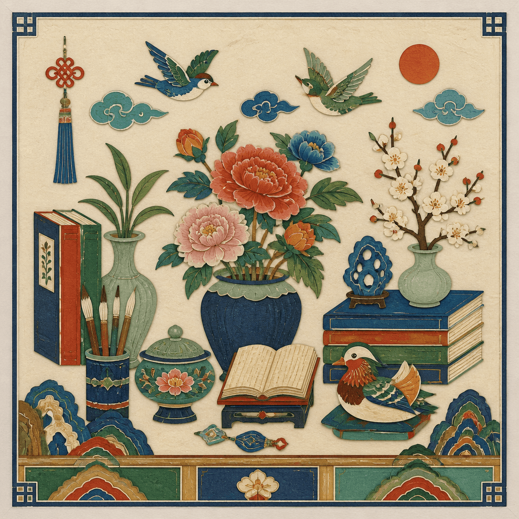 Joseon Folk Painting Style Illustration