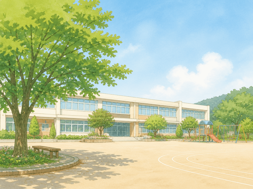 School Building Illustration