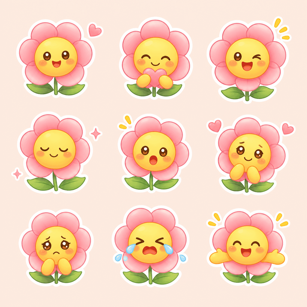 Flower Emoticon Design