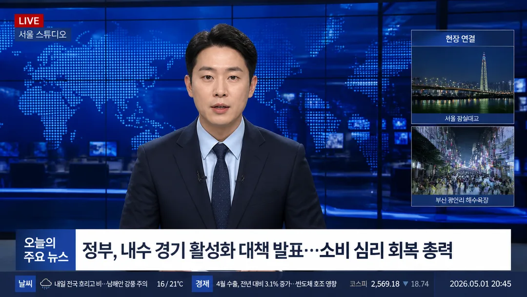 뉴스 앵커 AI 필터 예시 — 캐럿 AI 포토부스