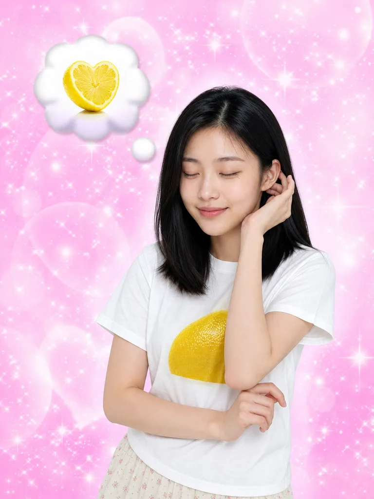 레몬 소녀 감성샷 AI 필터 예시 — 캐럿 AI 포토부스